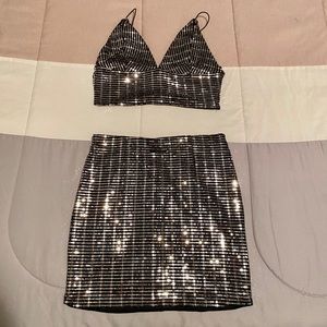 Sequin skirt set